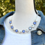 Ice Queen 12mm Half Length Crystal Necklace in Shiny Silver