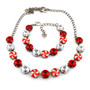 Peppermint Twist Half Length Necklace with Bracelet in Antique Silver