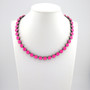 Antique Silver | Electric Pink Ignite | 8.5mm Crystal Necklace