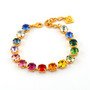 Gold | Colorful Rainbow | 8.5mm Crystal Bracelet