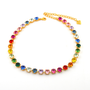 Gold | Colorful Rainbow | 8.5mm Crystal Necklace