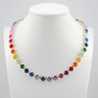 Shiny Silver | Colorful Rainbow | 8.5mm Crystal Necklace