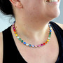 Rhodium | Colorful Rainbow | 8.5mm Crystal Necklace