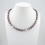 Violet Eclipse 8mm Crystal Jewelry Necklace in Antique Silver