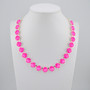 Electric Pink Ignite 12mm  3/4 Length Necklace in Shiny Silver
