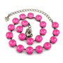 Electric Pink Ignite 12mm Necklace in Antique Silver