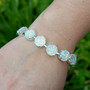 Shiny Silver | Iridescent Druzy | 12mm Crystal Bracelet
