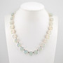 Shiny Silver | Iridescent Druzy | 3/4 Length | 12mm Crystal Necklace