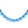 Antique Silver - Electric Blue Ignite - 3/4 Length - 12mm Crystal Necklace