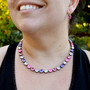 Antique Silver | Tropical Blossom | 8.5mm Crystal Necklace