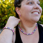 Antique Silver | Tropical Blossom | 8.5mm Crystal Necklace, Bracelet, Earring Set