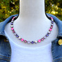 Antique Silver | Tropical Blossom | 8.5mm Crystal Necklace