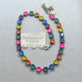 Neon Lights 8mm Crystal Necklace in Antique Silver