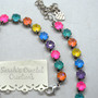 Neon Lights 8mm Crystal Necklace in Antique Silver