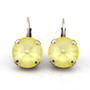 Soft Yellow Ignite 12mm Crystal Earrings in an Antique Silver setting