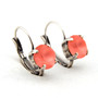 Peach Matte 8mm Crystal Earrings