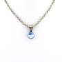 Light Sapphire 12mm Bail Pendant Necklace