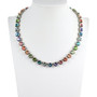 Pastel Rainbow 8mm Crystal Jewelry Necklace in Rhodium