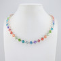 Shiny Silver | Pastel Rainbow | 8.5mm Crystal Necklace