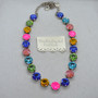 Bright Lights 12mm Crystal Jewelry 3/4 Length Necklace in Antique Silver
