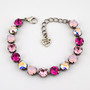 Pretty in Pink | Antique Silver | 8.5mm Crystal Jewelry Bracelet