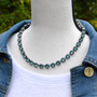 Antique Silver - Pine Ignite - 8.5mm Crystal Necklace