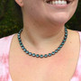 Antique Silver - Pine Ignite - 8.5mm Crystal Necklace