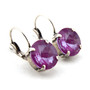 Antique Silver - Orchid Ignite - 12mm Drop Earrings