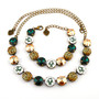 Antique Brass | 1/2 Length | Belle Vernon Leopards | 12mm Crystal Jewelry
