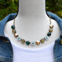 Antique Brass | 1/2 Length | Belle Vernon Leopards | 12mm Crystal Jewelry