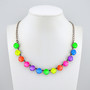 Amped Up | 1/2 Length |  Antique Silver | 12mm Crystal Necklace