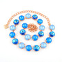 Blue Spark | 12mm 3/4 Length Necklace | Rose Gold