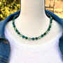 Shamrock Shimmer | Antique Silver | 8.5mm Crystal Necklace