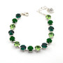 Shiny Silver | Shamrock Shimmer | 8.5mm Crystal Bracelet