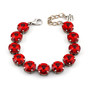 Light Siam | Antique Silver| 12mm Crystal Bracelet