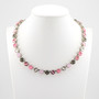 Antique Silver | Smoky Pink | 8.5mm Crystal Necklace