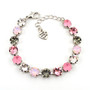 Antique Silver | Smoky Pink | 8.5mm Crystal Bracelet