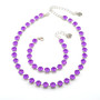 Electric Violet | Shiny Silver | 8.5mm Crystal Jewelry Necklace & Bracelet