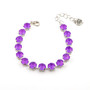 Electric Violet | Shiny Silver | 8.5mm Crystal Jewelry Bracelet