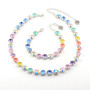 Cotton Candy | Shiny Silver | 8.5mm Crystal Jewelry Necklace & Bracelet