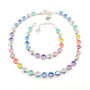 Cotton Candy | Shiny Silver | 8.5mm Crystal Jewelry Necklace & Bracelet