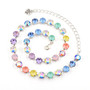Cotton Candy | Shiny Silver | 8.5mm Crystal Jewelry Necklace