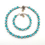 Southwest Blue | Antique Silver | 8.5mm Crystal Jewelry Necklace & Bracelet