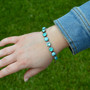 Southwest Blue | Antique Silver | 8.5mm Crystal Jewelry Bracelet
