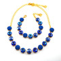 Gold | Blue Crush | 12mm Crystal Jewelry
