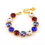 Gold | Liberty Blue | 12mm Crystal Bracelet