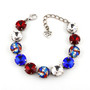 Antique Silver | Liberty Blue | 12mm Crystal Bracelet