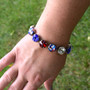 Antique Silver | Liberty Blue | 12mm Crystal Bracelet