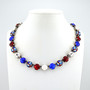 Antique Silver | Liberty Blue | 12mm 3/4 Length Crystal Necklace