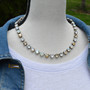 Antique Silver | Ivory Cream | 8.5mm Crystal Jewelry Necklace